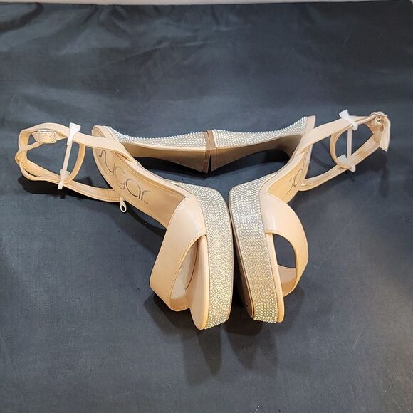 BRAND NEW SUGAR JANET WOMEN'S RHINESTONES SANDALS - Picture 10 of 16